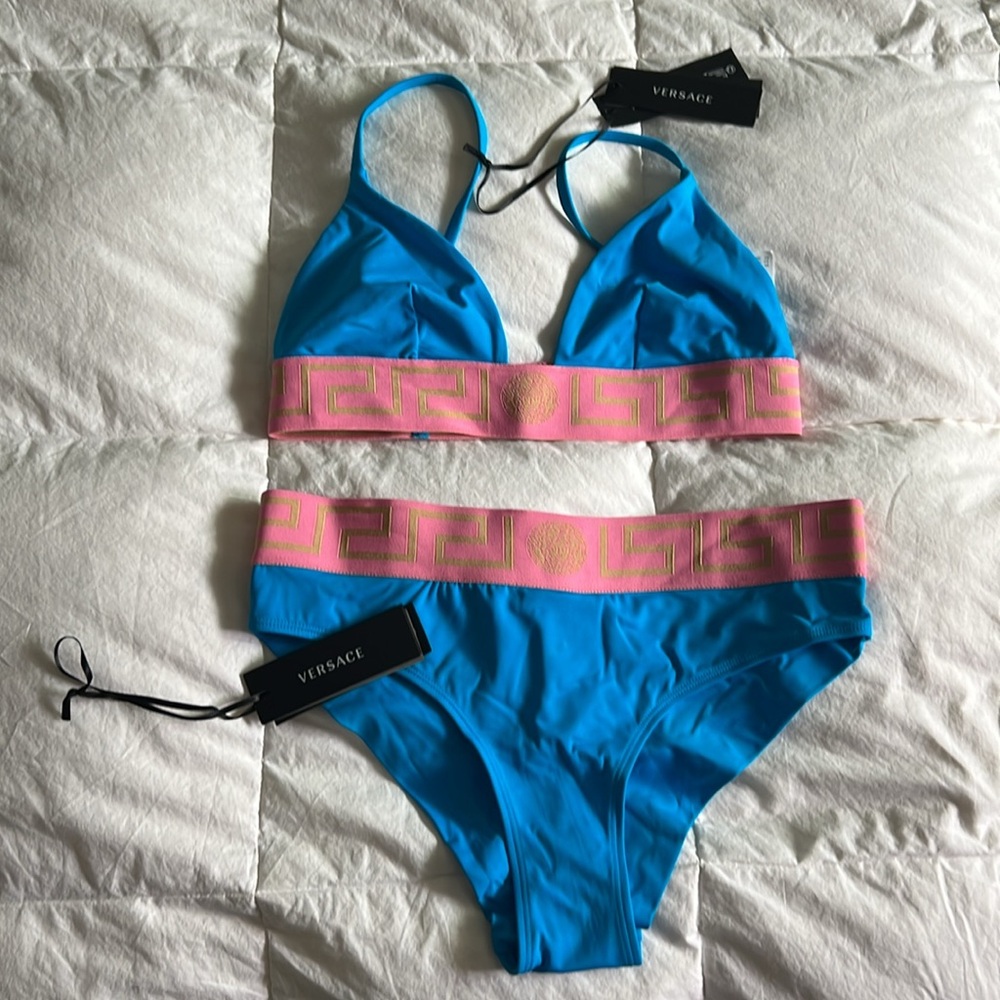 Versace Versace Greca-Pattern Printed Bikini Top … - image 7